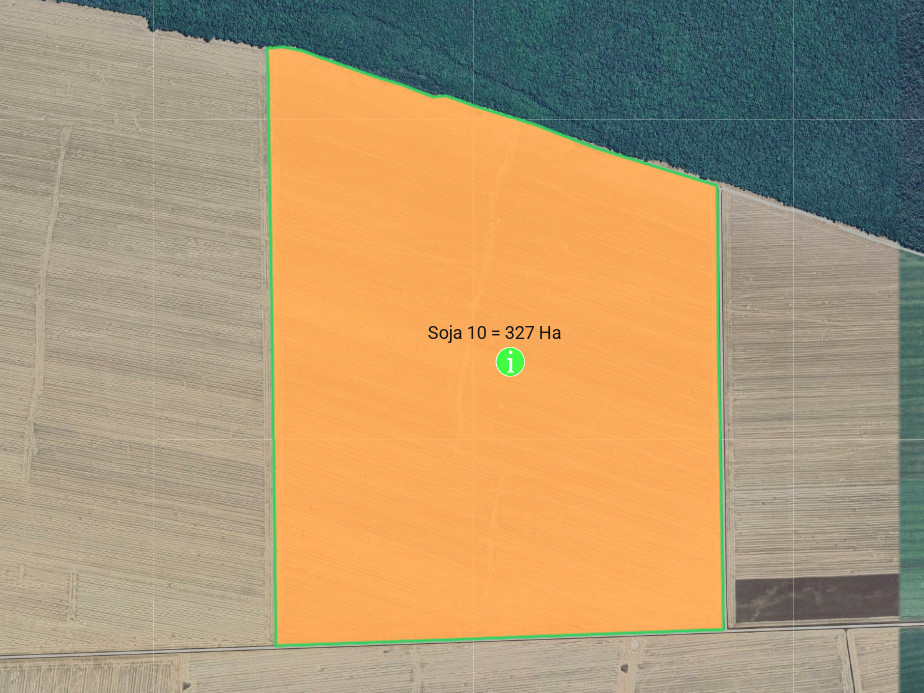 exemplo de area de talhao demarcado no mapa